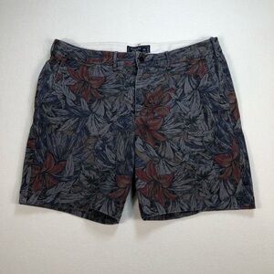 Abercrombie & Fitch Shorts Mens 33(36) Gray Floral All Over Print Tropical Beach